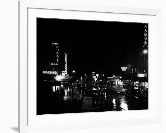 Clubs and Bars in 52nd Street in New York in 1949-null-Framed Photo