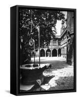 Cluny Abbey Hotel Seen from the Courtyard in Paris-Adolphe Brune-Framed Stretched Canvas