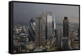 Cluster of High Rise Buildings in the City of London-Richard Bryant-Framed Stretched Canvas