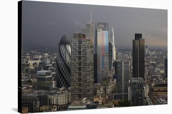 Cluster of High Rise Buildings in the City of London-Richard Bryant-Stretched Canvas