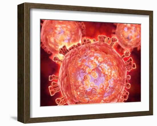 Cluster of Hiv Virus-null-Framed Art Print