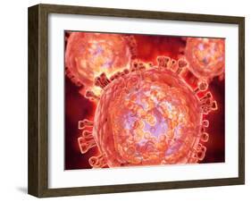 Cluster of Hiv Virus-null-Framed Art Print
