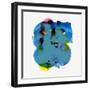 Clustering Blue I-null-Framed Art Print