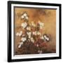 Clusters of Red and White Chrysanthemums in a Fenced Garden-null-Framed Giclee Print