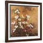 Clusters of Red and White Chrysanthemums in a Fenced Garden-null-Framed Giclee Print