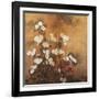 Clusters of Red and White Chrysanthemums in a Fenced Garden-null-Framed Giclee Print