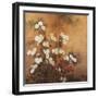 Clusters of Red and White Chrysanthemums in a Fenced Garden-null-Framed Giclee Print