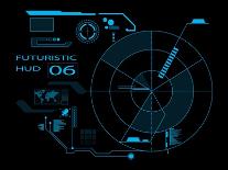 Futuristic User Interface HUD-clusterx-Mounted Art Print