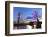 Clyde Arc (Squinty Bridge) and residential flats, River Clyde, Glasgow, Scotland, United Kingdom, E-John Guidi-Framed Photographic Print