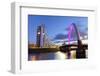 Clyde Arc (Squinty Bridge) and residential flats, River Clyde, Glasgow, Scotland, United Kingdom, E-John Guidi-Framed Photographic Print