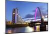 Clyde Arc (Squinty Bridge) and residential flats, River Clyde, Glasgow, Scotland, United Kingdom, E-John Guidi-Mounted Photographic Print