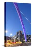 Clyde Arc (Squinty Bridge), Finnieston, River Clyde, Glasgow, Scotland, United Kingdom, Europe-John Guidi-Stretched Canvas