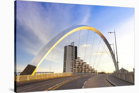 Clyde Arc (Squinty Bridge), Finnieston, River Clyde, Glasgow, Scotland, United Kingdom, Europe-John Guidi-Stretched Canvas