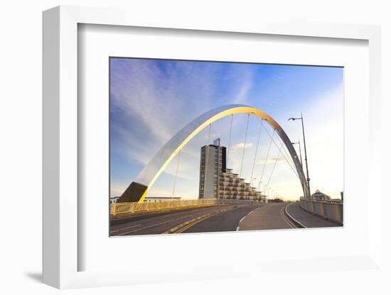 Clyde Arc (Squinty Bridge), Finnieston, River Clyde, Glasgow, Scotland, United Kingdom, Europe-John Guidi-Framed Photographic Print