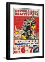 "Clyde Beatty Circus; Truly Big Railroad Circus", 1935-null-Framed Giclee Print