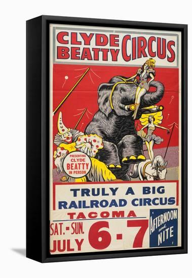 "Clyde Beatty Circus; Truly Big Railroad Circus", 1935-null-Framed Stretched Canvas