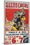 "Clyde Beatty Circus; Truly Big Railroad Circus", 1935-null-Mounted Premium Giclee Print
