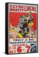 "Clyde Beatty Circus; Truly Big Railroad Circus", 1935-null-Framed Stretched Canvas