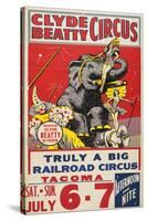 "Clyde Beatty Circus; Truly Big Railroad Circus", 1935-null-Stretched Canvas
