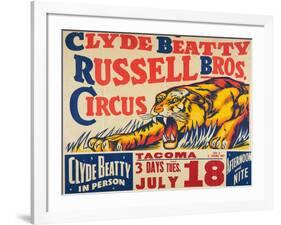 "Clyde Beatty, Russell Bros. Circus", 1935-null-Framed Giclee Print