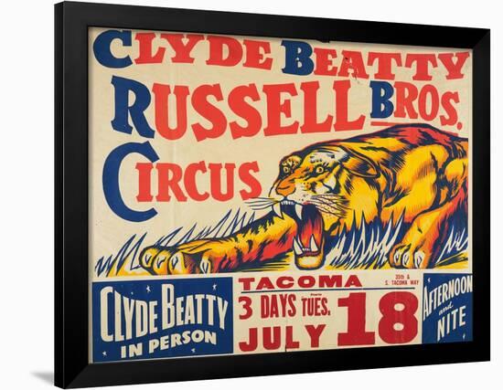 "Clyde Beatty, Russell Bros. Circus", 1935-null-Framed Giclee Print