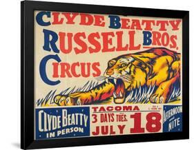 "Clyde Beatty, Russell Bros. Circus", 1935-null-Framed Giclee Print