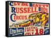 "Clyde Beatty, Russell Bros. Circus", 1935-null-Framed Stretched Canvas