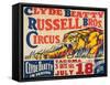 "Clyde Beatty, Russell Bros. Circus", 1935-null-Framed Stretched Canvas