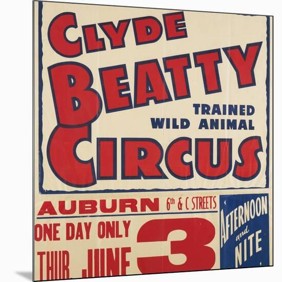 "Clyde Beatty Trained Wild Animal Circus", 1935-null-Mounted Giclee Print