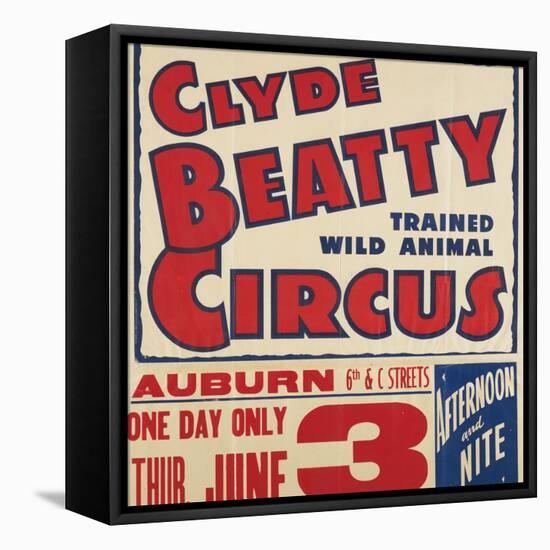 "Clyde Beatty Trained Wild Animal Circus", 1935-null-Framed Stretched Canvas