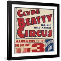 "Clyde Beatty Trained Wild Animal Circus", 1935-null-Framed Giclee Print