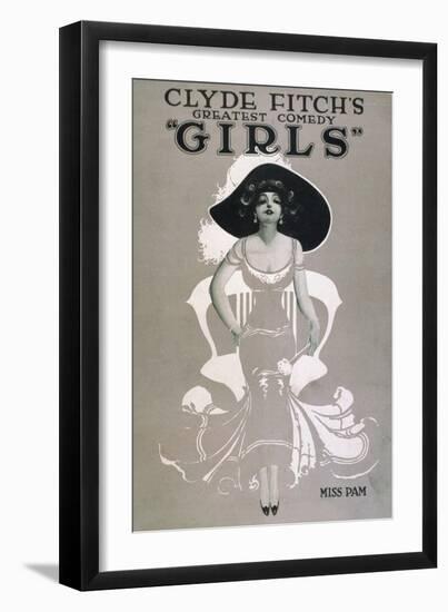 Clyde Fitch's Greatest Comedy, "Girls" Miss Pam-null-Framed Giclee Print