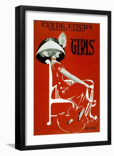 Clyde Fitch's Greatest Comedy, "Girls"-null-Framed Premium Giclee Print