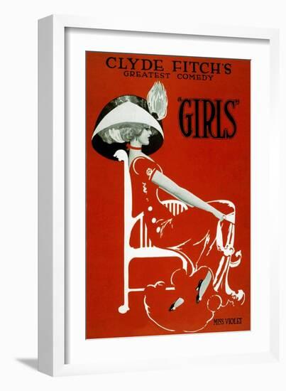 Clyde Fitch's Greatest Comedy, "Girls"-null-Framed Giclee Print