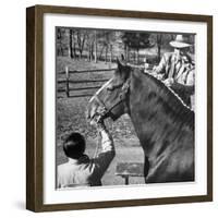 Clydesdale Horse, Used for Brewery Promotion Purposes, on the Anheuser-Busch Breeding Farm-Margaret Bourke-White-Framed Photographic Print