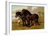 Clydesdale Stallion and Mare-Samuel Sidney-Framed Art Print
