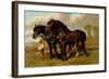 Clydesdale Stallion and Mare-Samuel Sidney-Framed Art Print