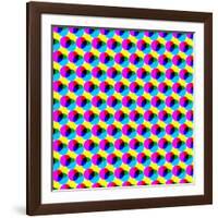 CMYK Circles. Abstract Colorful Dotted Wallpaper Background-Don Pablo-Framed Art Print