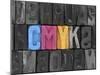 CMYK Made from Old Letterpress Blocks-sqback-Mounted Photographic Print