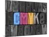 CMYK Made from Old Letterpress Blocks-sqback-Mounted Photographic Print