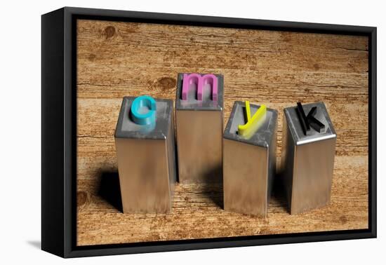 Cmyk Made Of Metal Typography Letters-viperagp-Framed Stretched Canvas