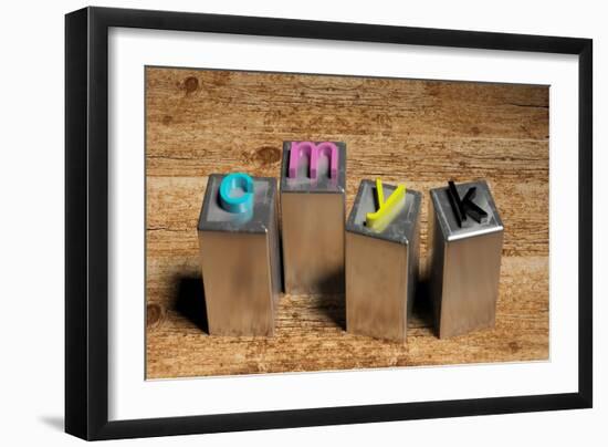 Cmyk Made Of Metal Typography Letters-viperagp-Framed Art Print