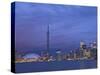 CN Tower and Toronto Skyline at Dusk, Toronto, Ontario, Canada-Michele Falzone-Stretched Canvas