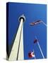 Cn Tower at 533 M or 1,815 Ft High, Canada's Wonder of the World, in Downtown Toronto-Mark Hannaford-Stretched Canvas