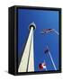 Cn Tower at 533 M or 1,815 Ft High, Canada's Wonder of the World, in Downtown Toronto-Mark Hannaford-Framed Stretched Canvas