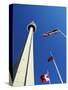 Cn Tower at 533 M or 1,815 Ft High, Canada's Wonder of the World, in Downtown Toronto-Mark Hannaford-Stretched Canvas