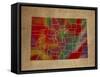 CO Colorful Counties-Red Atlas Designs-Framed Stretched Canvas