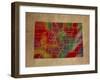 CO Colorful Counties-Red Atlas Designs-Framed Giclee Print