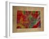 CO Colorful Counties-Red Atlas Designs-Framed Giclee Print