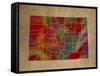 CO Colorful Counties-Red Atlas Designs-Framed Stretched Canvas